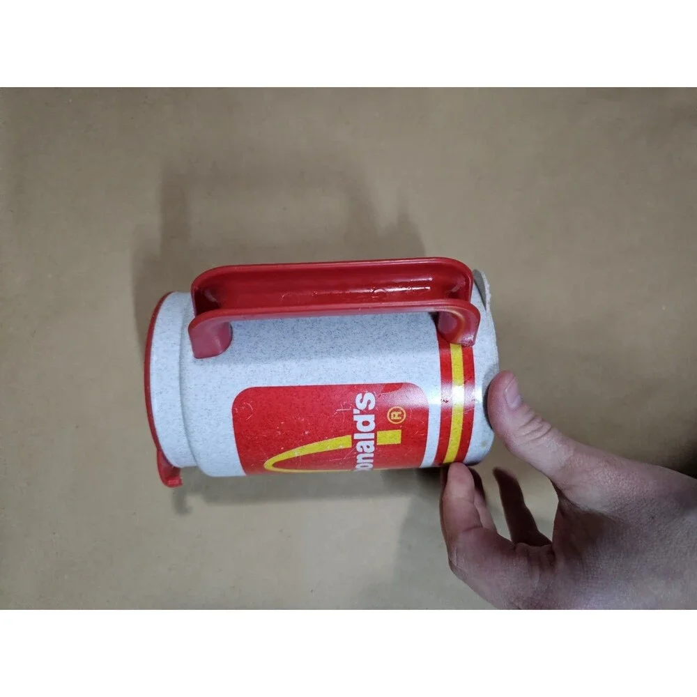 McDonald’s Logo Plastic Mug Cup w/ Handle, Red/Gray/White, Fast Food